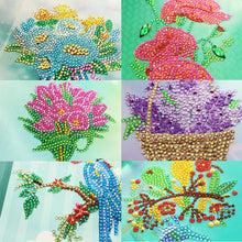 Charger l'image dans la galerie, 6pcs/set Fleurs et oiseaux Cartes de voeux Peinture au diamant