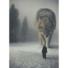 Charger l'image dans la galerie, Loup - diamant rond complet - 30x40cm