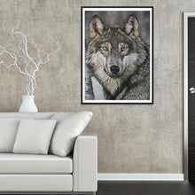 Charger l'image dans la galerie, Loup - diamant rond complet - 30x40cm