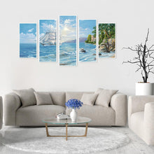 Charger l'image dans la galerie, 5pcs bord de mer - diamant rond complet - 95x45cm