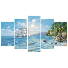 Charger l'image dans la galerie, 5pcs bord de mer - diamant rond complet - 95x45cm