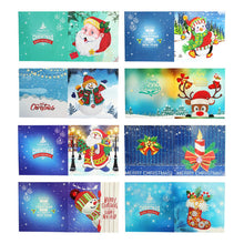 Charger l'image dans la galerie, 8pcs/set Cartes de voeux de Noël Peinture au diamant