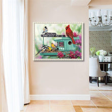 Charger l'image dans la galerie, Oiseau de fleur - diamant rond complet - 40x30cm