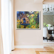 Charger l'image dans la galerie, Oiseau de fleur - diamant rond complet - 40x30cm