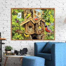 Charger l'image dans la galerie, Oiseau de fleur - diamant rond complet - 40x30cm