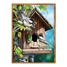 Charger l'image dans la galerie, Oiseau de fleur - diamant rond complet - 40x30cm