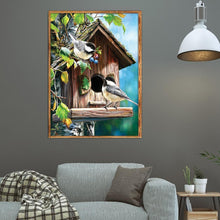 Charger l'image dans la galerie, Oiseau de fleur - diamant rond complet - 40x30cm