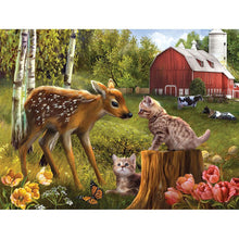 Charger l'image dans la galerie, Nature de cerf - diamant rond complet - 40x30cm