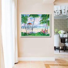 Charger l'image dans la galerie, Plage d’océan - diamant rond complet - 40x30cm