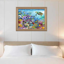 Charger l'image dans la galerie, Plage d’océan - diamant rond complet - 40x30cm