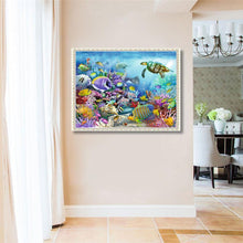 Charger l'image dans la galerie, Plage d’océan - diamant rond complet - 40x30cm