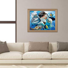 Charger l'image dans la galerie, Plage d’océan - diamant rond complet - 40x30cm