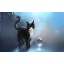 Charger l'image dans la galerie, Chat noir - diamant rond complet - 60x40cm