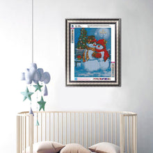 Charger l'image dans la galerie, Bonhomme de neige - diamant rond complet - 30x40cm
