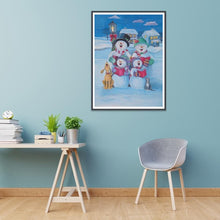 Charger l'image dans la galerie, Bonhomme de neige - diamant rond complet - 30x40cm