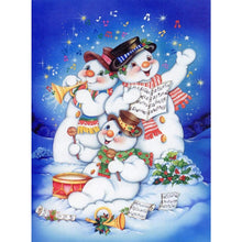 Charger l'image dans la galerie, Bonhomme de neige - diamant rond complet - 30x40cm