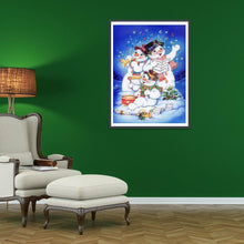 Charger l'image dans la galerie, Bonhomme de neige - diamant rond complet - 30x40cm