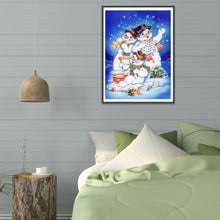 Charger l'image dans la galerie, Bonhomme de neige - diamant rond complet - 30x40cm