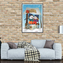 Charger l'image dans la galerie, Bonhomme de neige - diamant rond complet - 30x40cm