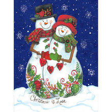 Charger l'image dans la galerie, Bonhomme de neige - diamant rond complet - 30x40cm