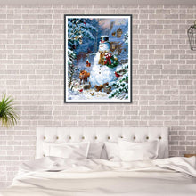 Charger l'image dans la galerie, Bonhomme de neige - diamant rond complet - 30x40cm
