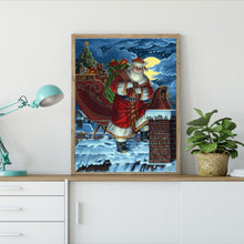 Charger l'image dans la galerie, Bonhomme de neige du Père Noël - diamant rond complet - 40x30cm