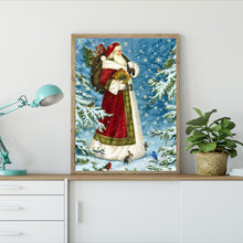 Charger l'image dans la galerie, Bonhomme de neige du Père Noël - diamant rond complet - 40x30cm