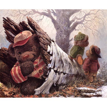 Charger l'image dans la galerie, Ours - diamant rond complet - 35x30cm