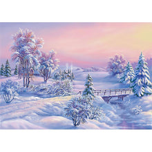 Charger l'image dans la galerie, Paysage de neige - diamant rond complet - 40x30cm