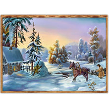 Charger l'image dans la galerie, Paysage de neige - diamant rond complet - 40x30cm