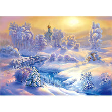Charger l'image dans la galerie, Paysage de neige - diamant rond complet - 40x30cm