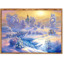 Charger l'image dans la galerie, Paysage de neige - diamant rond complet - 40x30cm