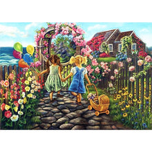 Charger l'image dans la galerie, Jolie fille - diamant rond complet - 40x30cm