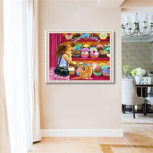 Charger l'image dans la galerie, Jolie fille - diamant rond complet - 40x30cm