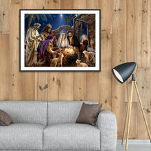 Charger l'image dans la galerie, Naissance de Jésus - diamant rond complet - 40x30cm