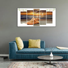Charger l'image dans la galerie, 5pcs coucher de soleil bord de mer - diamant rond complet - 95x45cm
