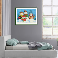 Charger l'image dans la galerie, Bonhomme de neige - diamant rond complet - 40x30cm