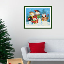 Charger l'image dans la galerie, Bonhomme de neige - diamant rond complet - 40x30cm