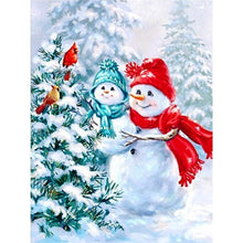 Charger l'image dans la galerie, Bonhomme de neige - diamant rond complet - 30x40cm