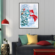 Charger l'image dans la galerie, Bonhomme de neige - diamant rond complet - 30x40cm