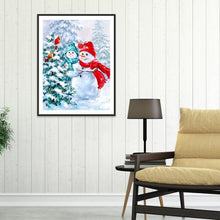 Charger l'image dans la galerie, Bonhomme de neige - diamant rond complet - 30x40cm