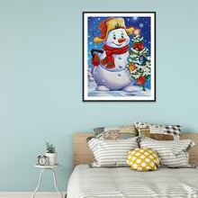 Charger l'image dans la galerie, Bonhomme de neige - diamant rond complet - 30x40cm