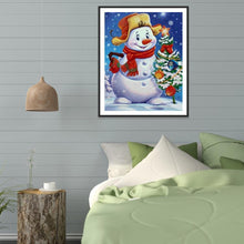 Charger l'image dans la galerie, Bonhomme de neige - diamant rond complet - 30x40cm