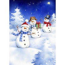 Charger l'image dans la galerie, Bonhomme de neige - diamant rond complet - 30x40cm