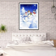 Charger l'image dans la galerie, Bonhomme de neige - diamant rond complet - 30x40cm