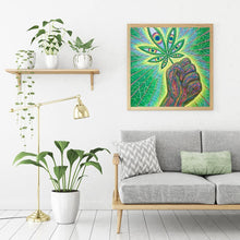 Charger l'image dans la galerie, Feuille - diamant rond complet - 30x30cm