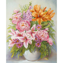 Charger l'image dans la galerie, Fleurs - diamant rond complet - 30x40cm