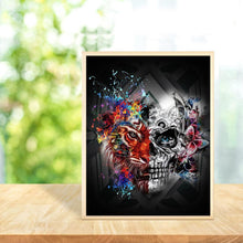 Charger l'image dans la galerie, Crâne - diamant rond complet - 30x40cm