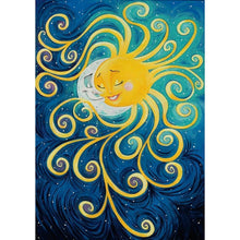 Charger l'image dans la galerie, Soleil et lune - diamant plein rond - 30x40cm