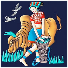 Charger l'image dans la galerie, Fille - diamant rond complet - 30x30cm